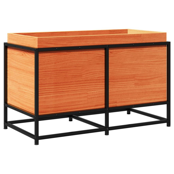 Jardinera de madera maciza pino marrón cera 80x40x50 cm M 2