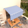 Toldo retrátil manual com estore 3.5x2.5 m azul e branco 1