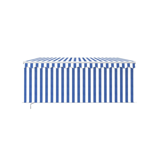 Toldo retrátil manual com estore 3.5x2.5 m azul e branco M 3