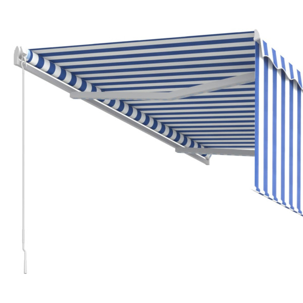 Toldo retrátil manual com estore 3.5x2.5 m azul e branco M 5