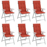 Cojines silla respaldo alto 6 uds tela rojo melange 120x50x4 cm 1