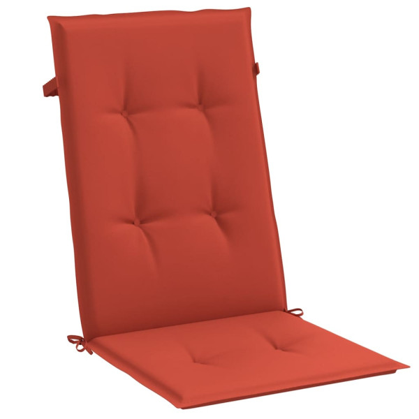 Cojines silla respaldo alto 6 uds tela rojo melange 120x50x4 cm M 4