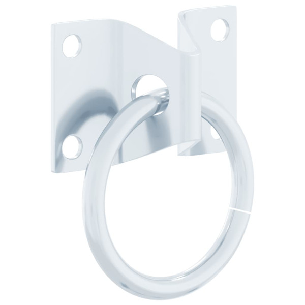 Anéis de engate com placas 3 pcs aço prateado M 4