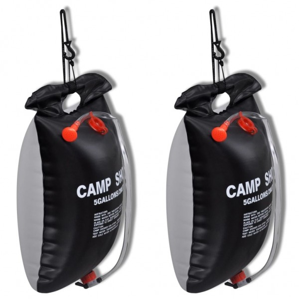 Ducha solar portátil de camping 20 L 2 unidades D