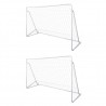 Balizas de futebol com redes 2 pcs aço 240x90x150 cm 2