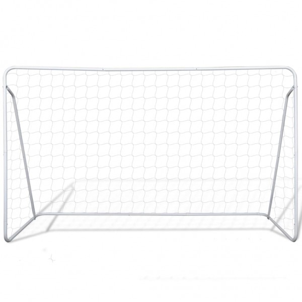 Balizas de futebol com redes 2 pcs aço 240x90x150 cm M 3