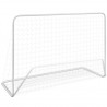Porterías de fútbol 2 uds con red 182x61x122 cm acero blanco 2