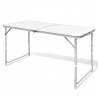 Mesa de campismo dobrável c/ altura regulável alumínio 120x60cm 1