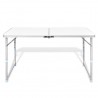 Mesa de campismo dobrável c/ altura regulável alumínio 120x60cm 3