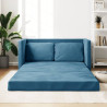 Sofá cama de suelo 2 en 1 terciopelo azul 122x204x55 cm 1