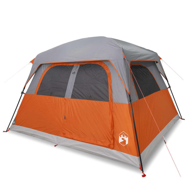 Tenda familiar estilo cabana para 6 pessoas impermeável laranja M 2