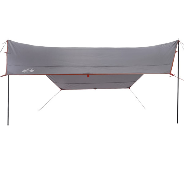 Lona de camping impermeable gris y naranja 430x380x210 cm M 4
