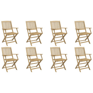 Cadeiras de jardim dobráveis 8 pcs 54.5x58x90 cm acácia maciça H