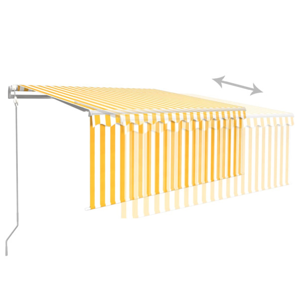 Toldo retrátil automático com estore 3.5x2.5 m amarelo e branco M 4