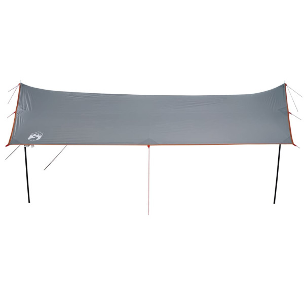 Lona de camping impermeable gris y naranja 460x305x210 cm M 4