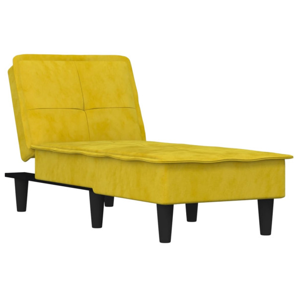 Chaise longue veludo amarelo M 2
