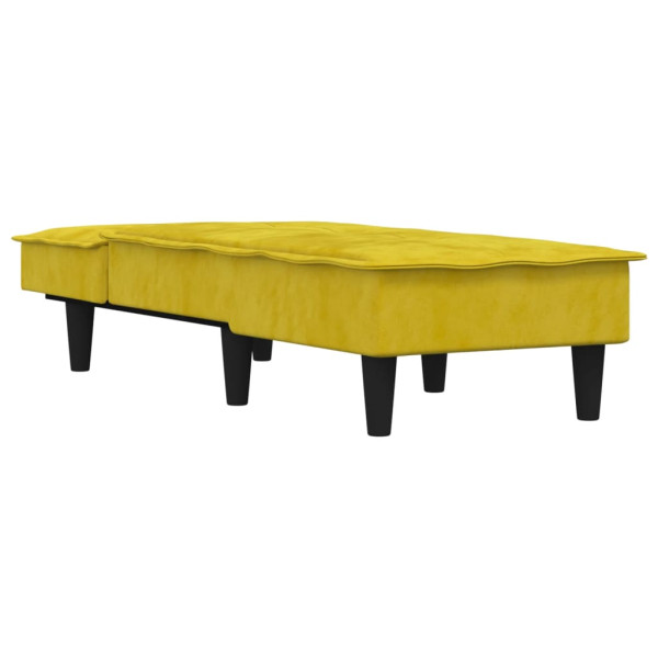 Chaise longue veludo amarelo M 3