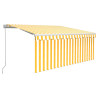 Toldo retráctil manual con persiana amarillo y blanco 3.5x2.5 m 2