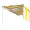 Toldo retráctil manual con persiana amarillo y blanco 3.5x2.5 m 5