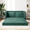 Sofá cama de suelo 2 en 1 terciopelo verde oscuro 122x204x55 cm 1