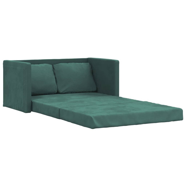 Sofá cama de suelo 2 en 1 terciopelo verde oscuro 122x204x55 cm M 2