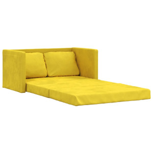Sofá-cama sem pés 122x204x55 cm veludo amarelo-escuro H
