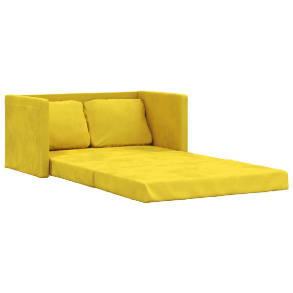 Sofá-cama sem pés 122x204x55 cm veludo amarelo-escuro M 2