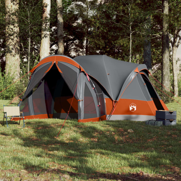 Tenda familiar tipi para 8 pessoas impermeável cinza/laranja M 3