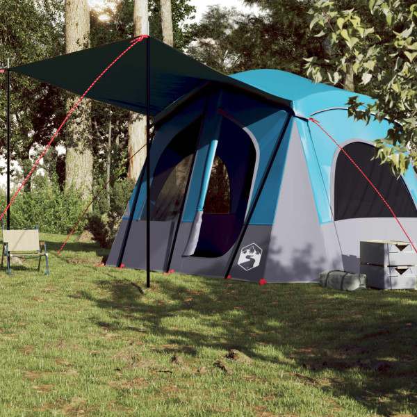 Tenda de campismo cabana para 5 pessoas impermeável azul M 3