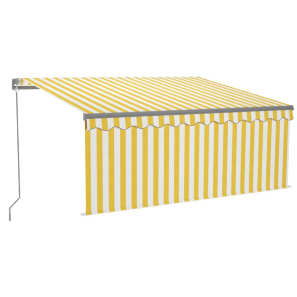 Toldo retráctil manual con persiana amarillo y blanco 3.5x2.5 m M 2