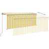 Toldo retrátil manual com estore/LED 3.5x2.5 m amarelo e branco 4