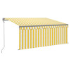 Toldo retrátil automático com estore 3.5x2.5 m amarelo e branco 2
