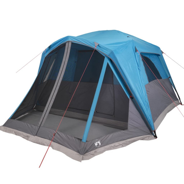 Tenda familiar c/ avançado para 6 pessoas impermeável azul M 5