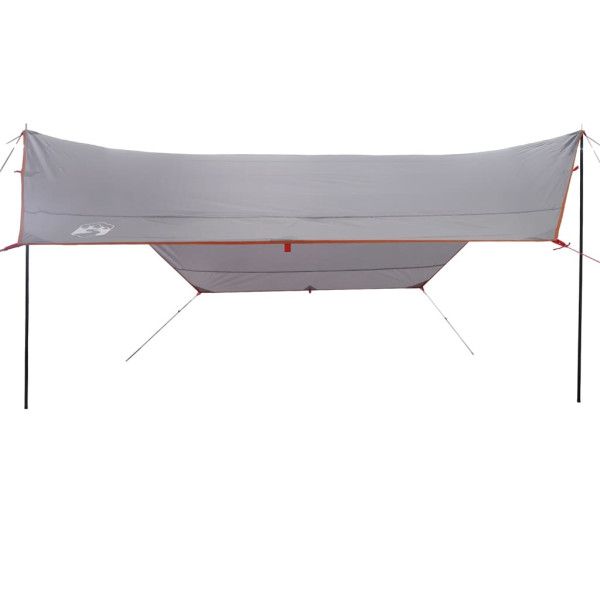 Lona de camping impermeable gris y naranja 430x380x210 cm M 4