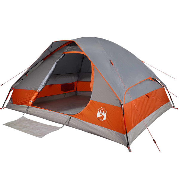 Tenda familiar cúpula para 6 pessoas impermeável cinza/laranja M 5