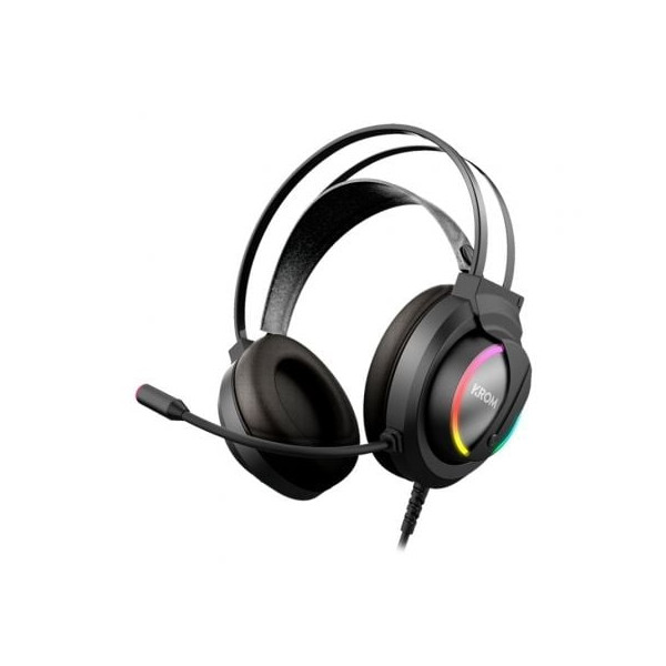Auriculares gaming con micrófono krom kappa/ jack 3.5/ usb 2.0/ negros M 2