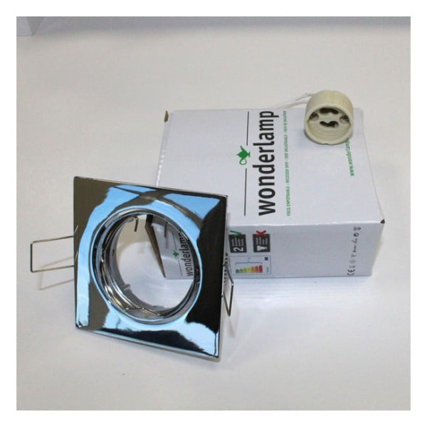Foco empotrable BASIC cuadrado cromo. M 3