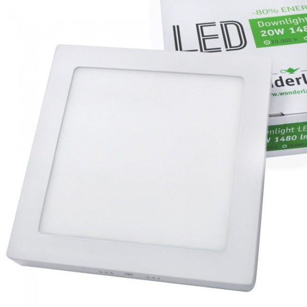 Downlight LED Cuadrado 20W superficie (blanco) - Wonderlamp M 3