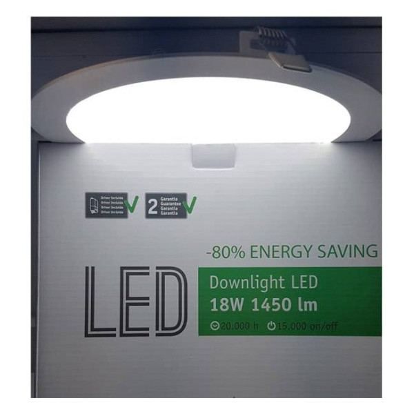 Downlight LED Redondo Extraplano 18W-6000ºK (blanco) M 3