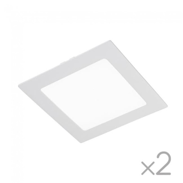 Pack 2 x Downlight LED cuadrado Extraplano 6000K (18W) M 2
