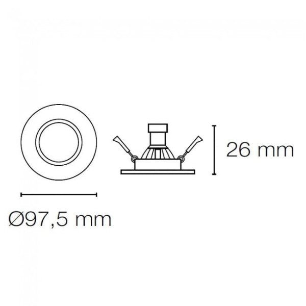 Spot embutido prateado ROUND - Wonderlamp M 4