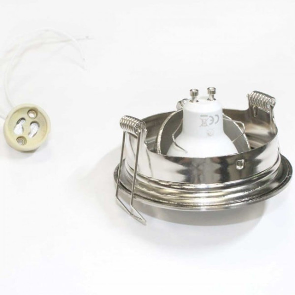 Empotrable níquel + Bombilla LED 8W cálida M 4