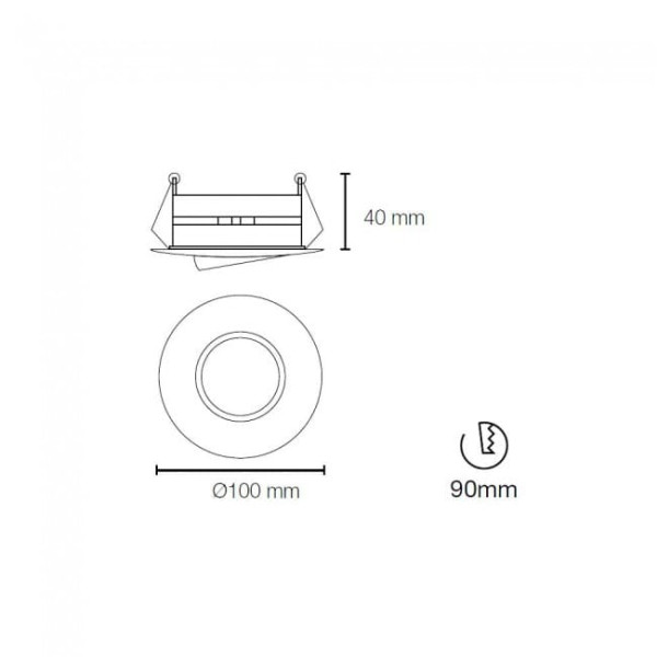 Lâmpada embutida de níquel + LED quente de 8W M 5