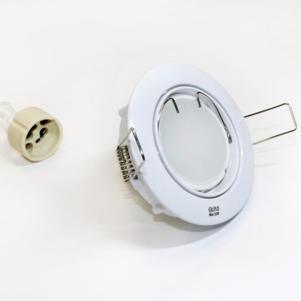 Branco inclinável embutido + lâmpada LED quente de 8W M 4