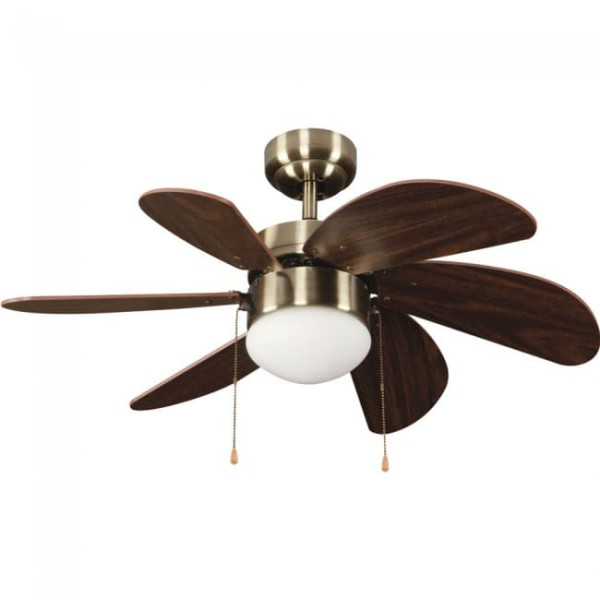 Ventilador de teto com luz Basic Marrom M 2