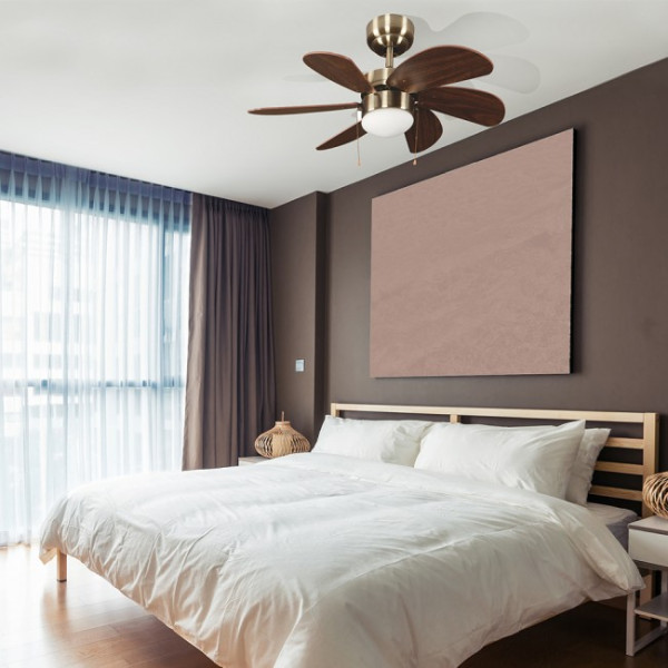 Ventilador de teto com luz Basic Marrom M 3