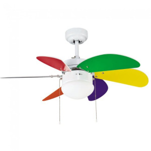 Ventilador de teto com luz Basic Multicolor H