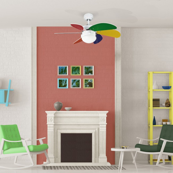 Ventilador de techo con luz Basic Multicolor M 3