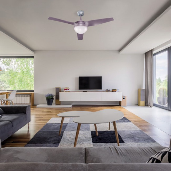 Ventilador de teto com luz Classic Prata M 3