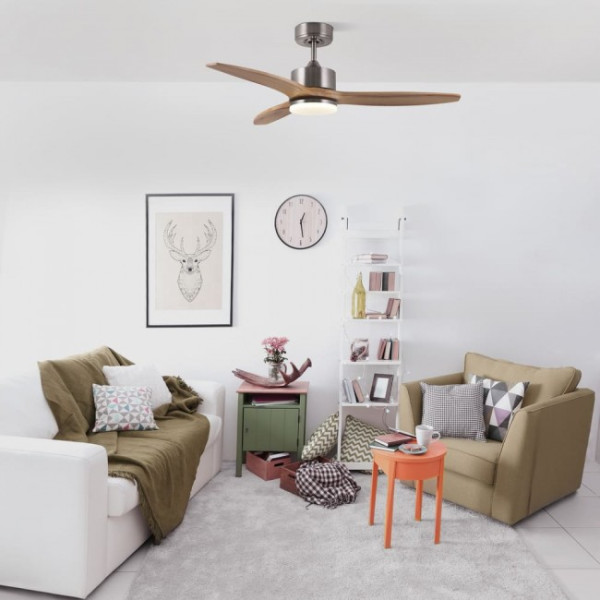 Ventilador de techo LED Nare Níquel+Madera CCT (18W) M 3